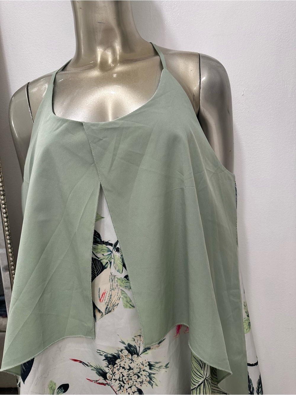 Light Sage Layered Halter Women's plus size dress size 2X